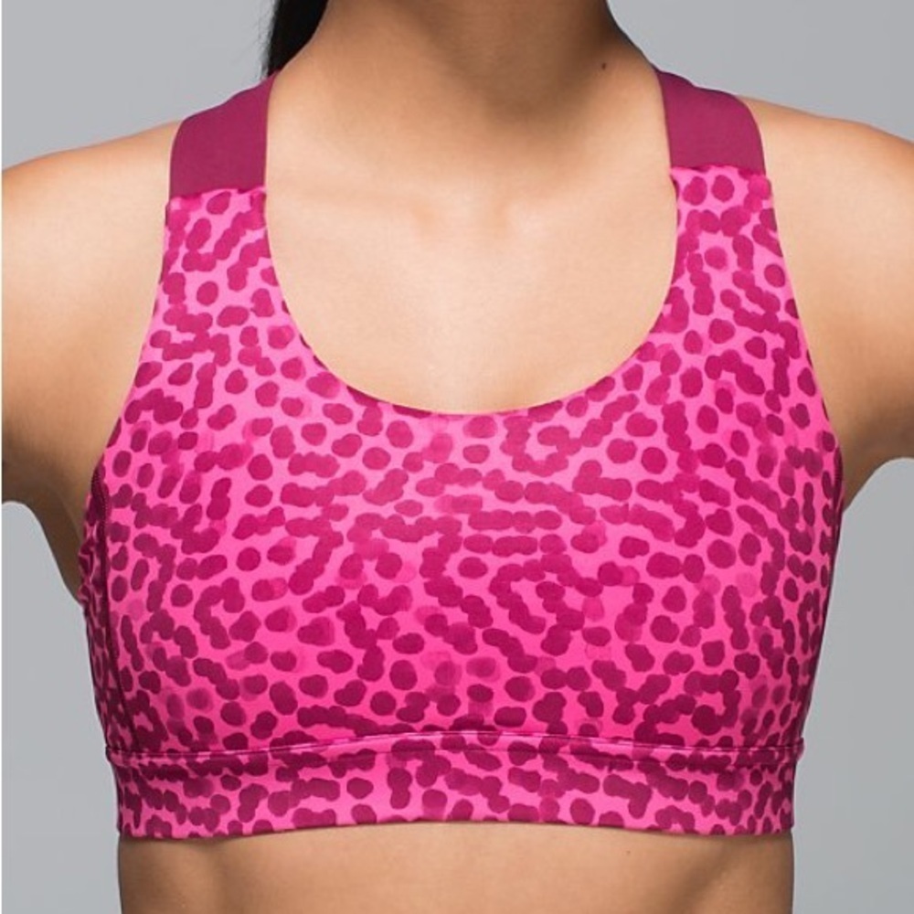 Lululemon Pink & Purple Dotted Sport Bra Size 6